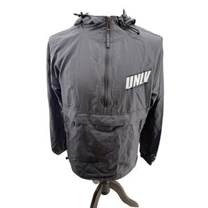 Champion UNLV Rebels Mens Medium Gray Quarter Zip Windbreaker Jacket Hooded